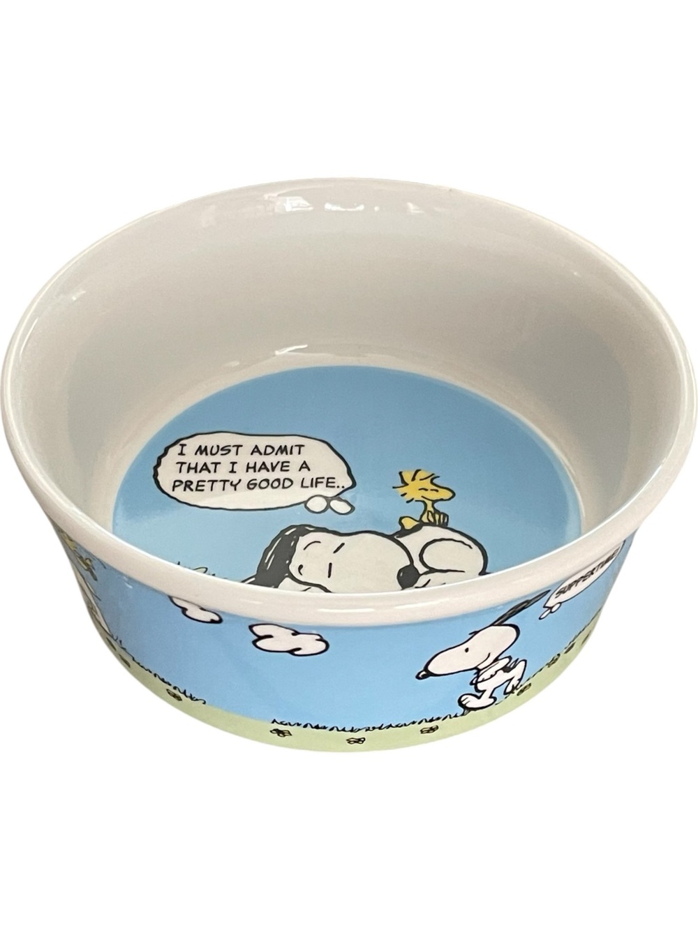 🆕 Peanuts Snoopy “I must admit that I have a pretty good life” Ceramic Pet Bowl